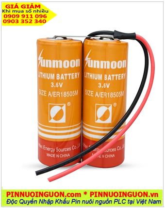 Sunmoon ER18505; Pin nuôi nguồn Sunmoon ER18505M (2viên ghép đôi) Lithium 3.6v 6400mAh chính hãng 